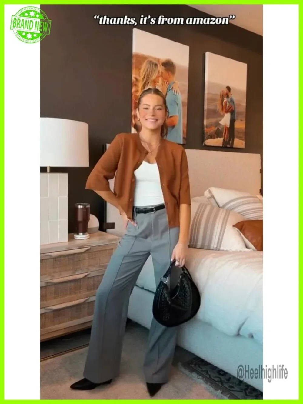 High Waisted Wide Leg Dress Trousers with Pockets